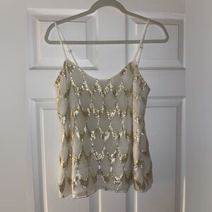 Lilly Pulitzer Silver And Gold Metallic Top